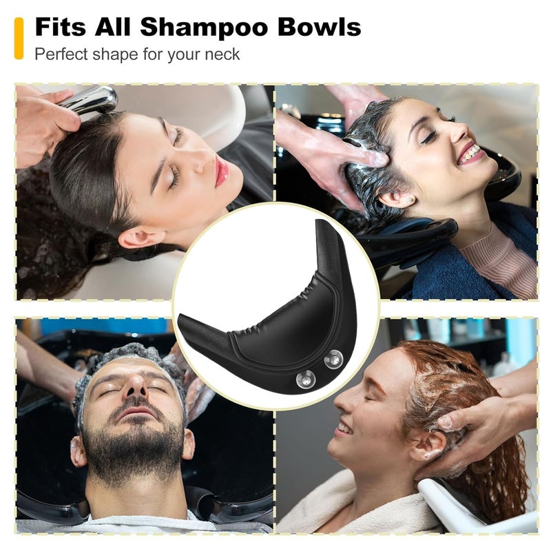 Aiseely Shampoo Bowl Neck Rest - 2 Suction Cups Included Salon Shampoo Neck Rest Cushion, Silicone Neck Cushion for Home Wash Basin & Professional Salon Hair Washing Tray - Image 2